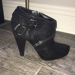 Black suede Aldo booties